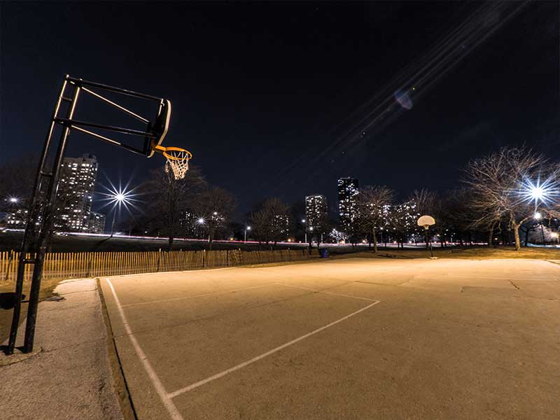 paved basketball courts